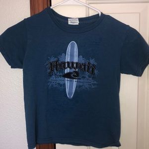 Super cute blue vintage Hawaii crop top.